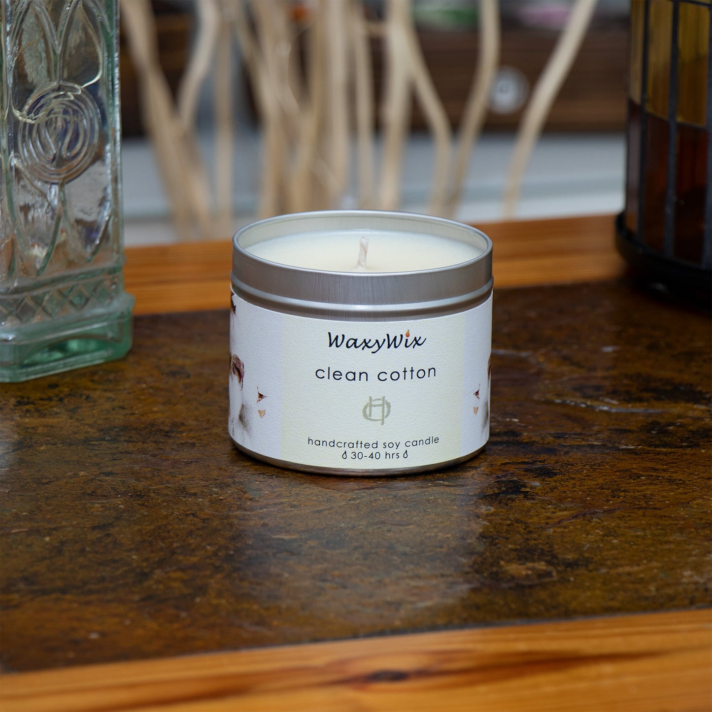 Clean cotton Handmade soy wax candle