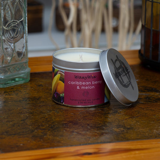Caribbean berry & melon soy wax candle